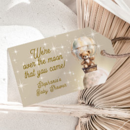 Etiqueta Para Presente Ursinho Over the Moon Chá de Bebê Celestial