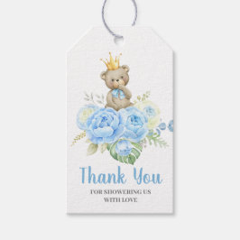 Etiqueta Para Presente Urso Azul do chá de fraldas