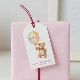 Etiqueta Para Presente Urso bonito com diversão de baile de festa