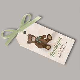 Etiqueta Para Presente Urso de agradecimento fofo para chá de bebê