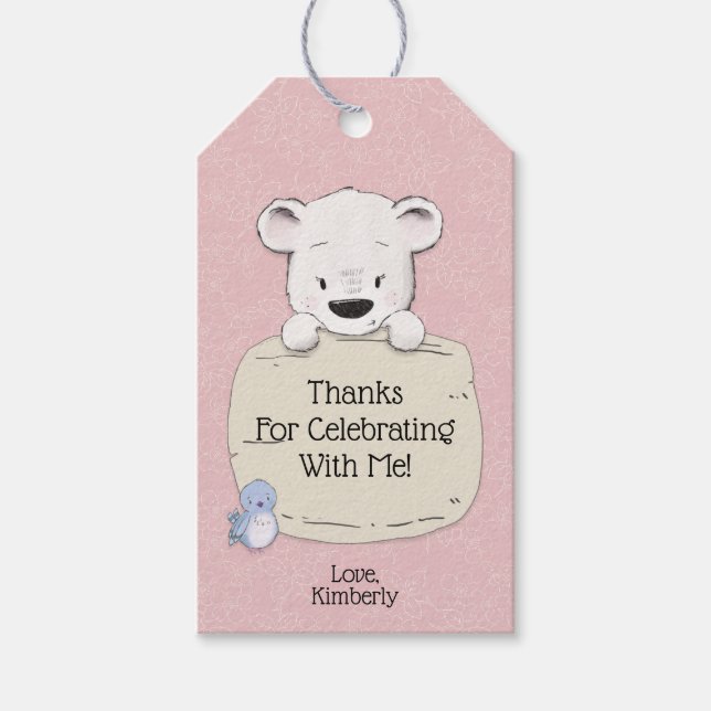 Etiqueta Para Presente Urso de Agradecimento pelo Celebração Comigo (Frente)
