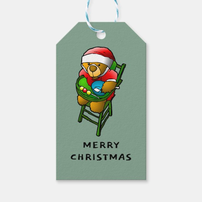 Etiqueta Para Presente Urso de Natal (Frente)