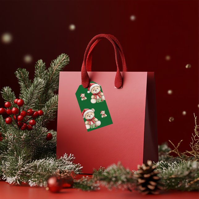 Etiqueta Para Presente Urso de Natal Adorável (Criador carregado)