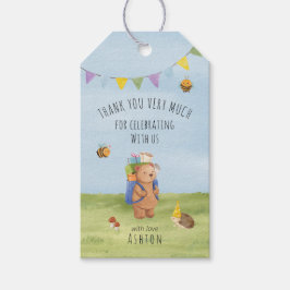 Etiqueta Para Presente Urso de pelúcia, obrigado de aventura