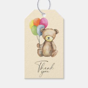 Etiqueta Para Presente Urso de pelúcia - Obrigado festa de chás de bebê