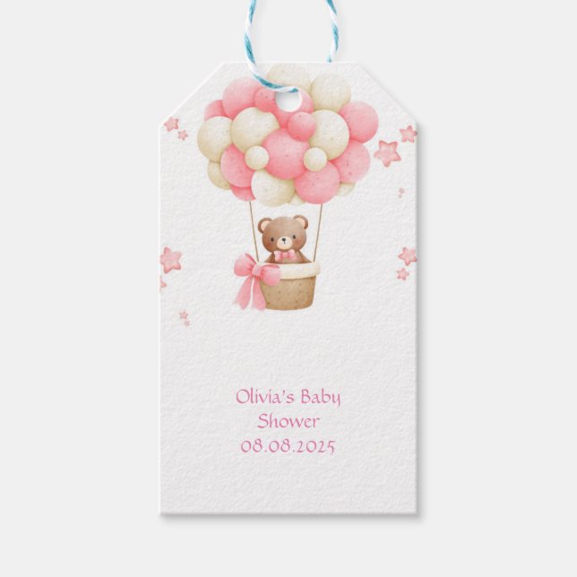 Etiqueta Para Presente Urso de pelúcia rosa (Frente)