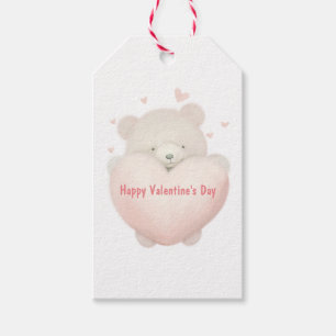 Etiqueta Para Presente Urso de Teddy Cute de Aquarela - Feliz dia de os n