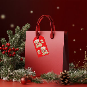 Etiqueta Para Presente Urso de Teddy de Natal