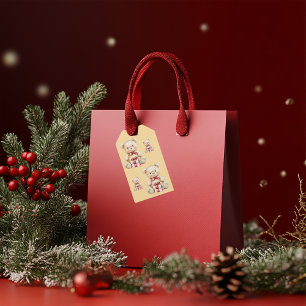 Etiqueta Para Presente Urso de Teddy de Natal amável