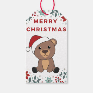 Etiqueta Para Presente Urso Feliz Natal Animais de inverno Ursos-Presente