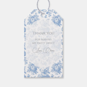 Etiqueta Para Presente Urso Floral Toile Francês