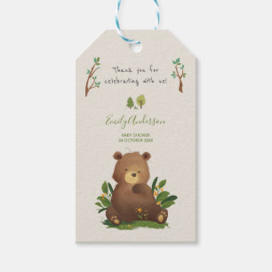 Etiqueta Para Presente Urso - Ilustração Rústica Animal Forest Woodland
