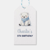 Urso Polar Aquarela com Cachecol Aniversário de In
