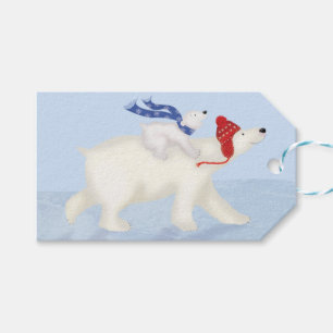 Etiqueta Para Presente Urso polar bonito e pinto etiqueta de presente de 