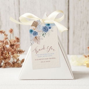 Etiqueta Para Presente Urso Rosa Azul De Boho Com Balão