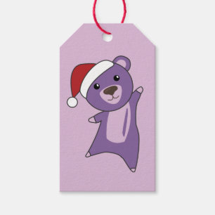 Etiqueta Para Presente Ursos Coloridos Brancos Felizes De Natal