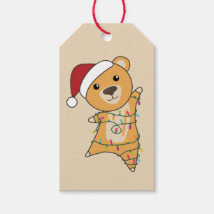 Etiqueta Para Presente Ursos Coloridos Brancos Felizes De Natal