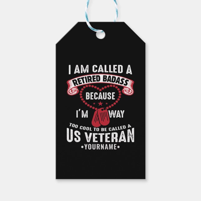 Etiqueta Para Presente US Veteran Humor Retired Soldier (Frente)