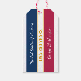 Etiqueta Para Presente USA 250 Years Semiquincentennial Patriotic Stripes