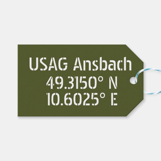 Etiqueta Para Presente USAG Ansbach Latitude Longitude (Frente (horizontal))