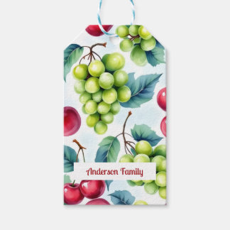 Etiqueta Para Presente Uvas de cereais de Fruta Vermelha Verde