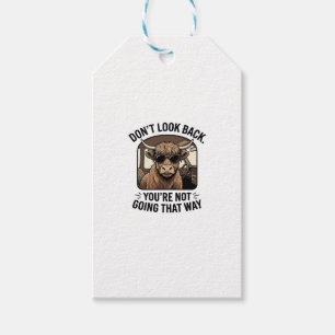 Etiqueta Para Presente Vaca Alta Funny Não Olhe Para Trás Retro