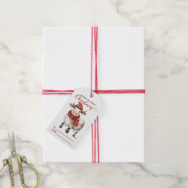 Etiqueta Para Presente Vaca de Natal com Trocadilho