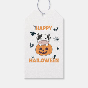 Etiqueta Para Presente Vaca Na Pumpkin Cuecas Feliz Dia das Bruxas