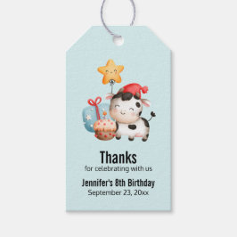 Etiqueta Para Presente Vaca Sorrindo - Um Bom Aniversário