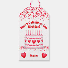 Etiqueta Para Presente Valentine's Day Birthday Cake Custom Candles