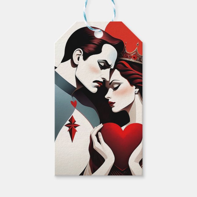 Etiqueta Para Presente Valet et reine de coeur (Frente)