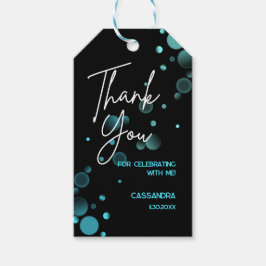 Etiqueta Para Presente Vamos Celebra Azul Bokeh Gradient Black Aniversári