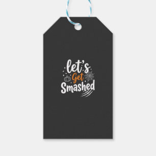 Etiqueta Para Presente Vamos Fazer Uma Festa de Halloween Design Esmagado