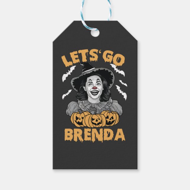 Etiqueta Para Presente Vamos Go Brenda Spooky Halloween Kamala Harris (Frente)