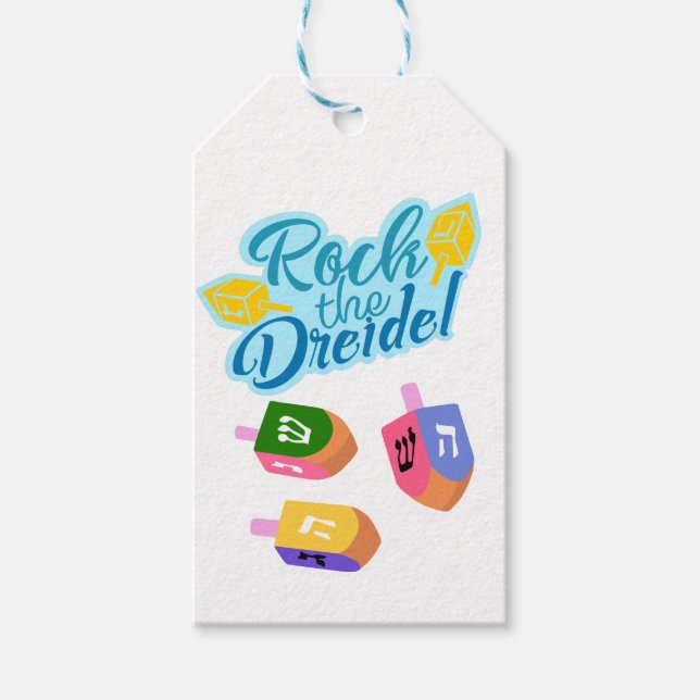 Etiqueta Para Presente Vamos Jogar Dreidel  (Frente)