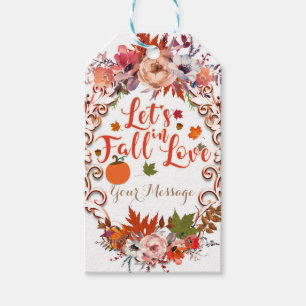 Etiqueta Para Presente Vamos nos Apaixonar Favor de Casamento Floral de O
