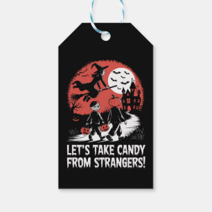 Etiqueta Para Presente Vamos Pegar Doce de Estranhos Funny Halloween