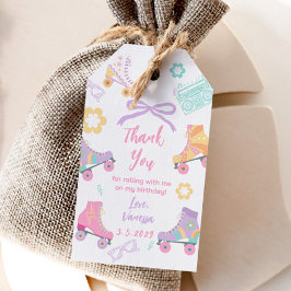 Etiqueta Para Presente Vamos Rolar Patins de Roda Rétro Aniversário Obrig