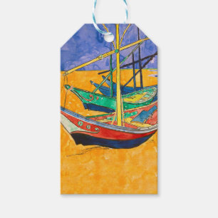 Etiqueta Para Presente Van Gogh Boats Impressionism Beach