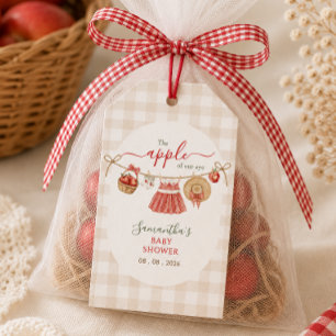 Etiqueta Para Presente Varal de roupa Apple Of Our Eye xadrez Baby Shower