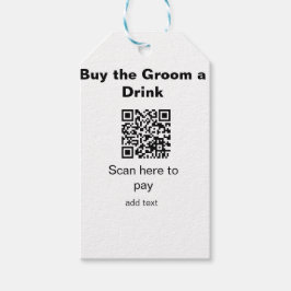 Etiqueta Para Presente varredura QR solteirão para pagar uma bebida ao no