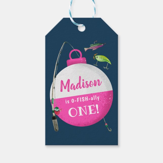 Etiqueta Para Presente Varrendo no Grande Aniversário de Pesca ONE (Frente)