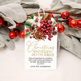 Etiqueta Para Presente Vaso de Potpourri de Natal Simmering Férias