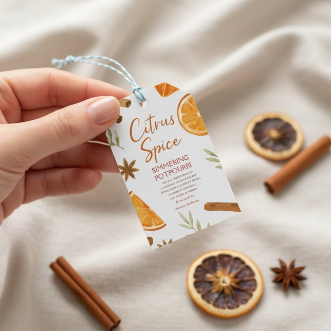 Etiqueta Para Presente Vaso de potpourri de outono em infusão (Criador carregado)