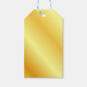Etiqueta Para Presente Vazio de Olhar Metálico Dourado Faux Elegante
