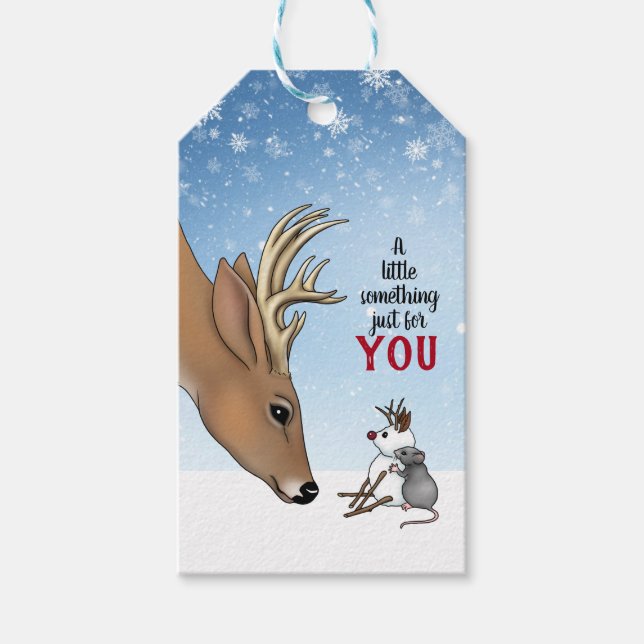 Etiqueta Para Presente Veado & Rato Artesanal Natal  (Frente)