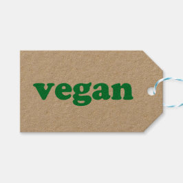 Etiqueta Para Presente "Vegan", letras verdes, fundo branco