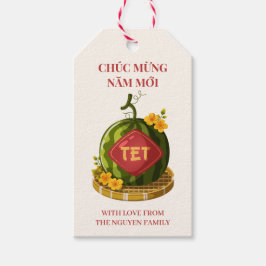 Etiqueta Para Presente Veitnamese Tet Watermelon Ochna Flowers New Year