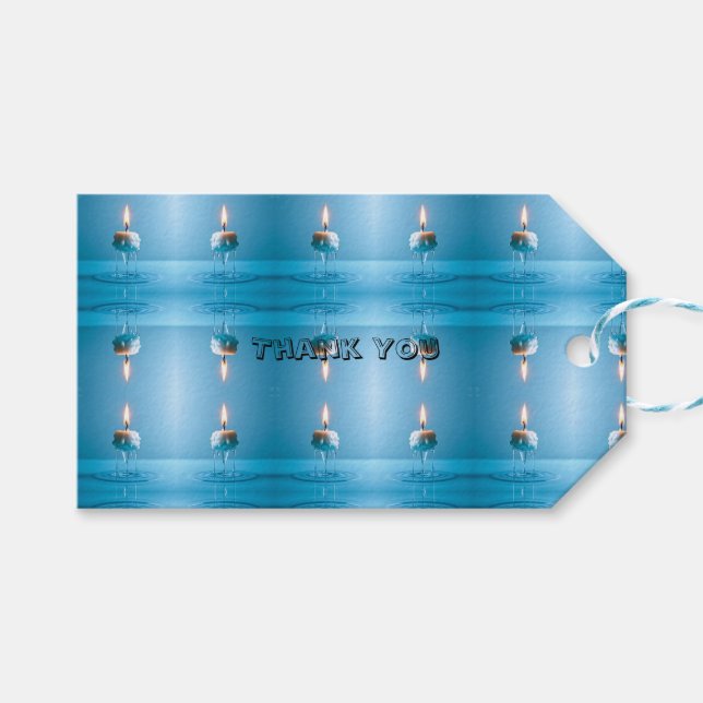 Etiqueta Para Presente Vela Flutuante Elegante (Frente (horizontal))