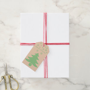 Etiqueta Para Presente vela verde e bege minimalista para o natal